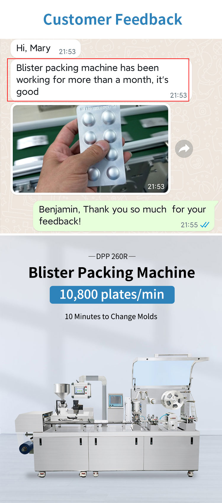 medicine blister pack packing machine