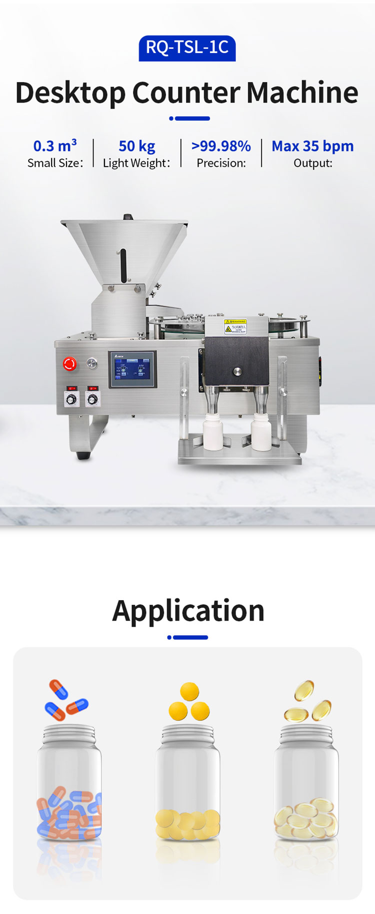 tablet counting and filling machine
