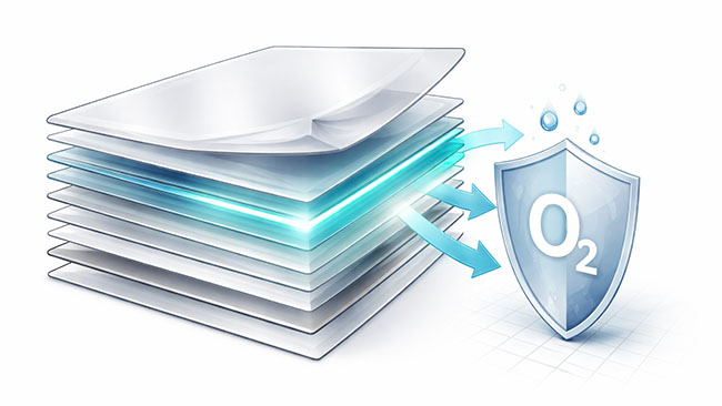 multilayer film structure EVOH moisture sensitivity flexible packaging barrier