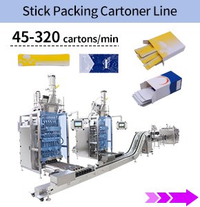 Stick packaging cartoning machine line